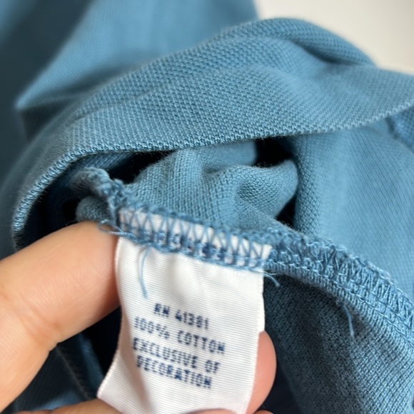 Polo Ralph Lauren slate blue spring short sleeve quarter button up large shirt - Picture 4 of 5